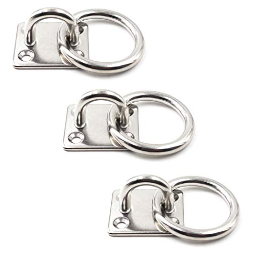 Square Ceiling Wall Mount Hook Heavy Duty Anchor with Ring 1/4" 6mm 304 Stainless Steel Great for Yoga Swings Hammocks/Boat Rigging/Marine Deck Hardware/Suspension Training Straps - color: 6mm square with ring