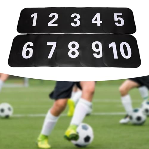 10x Flat Cones Square Sit Spots Markers, Multipurpose Floor Agility Dots for Soccer Practice Speed Drills, Field Court Markers 9.06x9.06x0.08 inch
