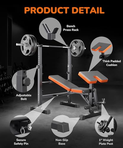 Adjustable/Foldable Weight Bench, 660LBS Home Gym Workout Bench Lifting Sit-up Exercise Bench for Bench Press