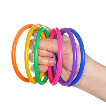 24 Pcs Multicolor Plastic Toss Rings Ring Toss Game Carnival Rings for Speed and Agility Practice Games, Garden Backyard Outdoor Games, Bridal Shower Game, Game Booth （3.1 Inch）