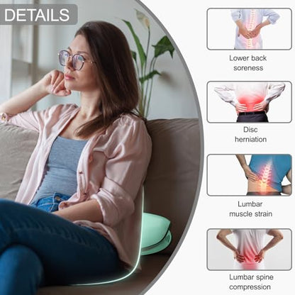 Lumbar Traction Device, Multifunctional Lower Back Traction Massager with 3-Level Vibration, Adjustable Heated Back Stretcher Relaxer with 26° Dynamic Airbag Traction Lifting, for Neck, Lumbar