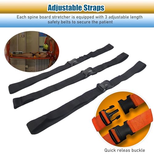 Foldable Lifesaving Stretcher with Head Imlizer & Neck Brace - Emerncy Spine Board for tic s, Quick Patient Transport & Safe for EMS and Lifeguards