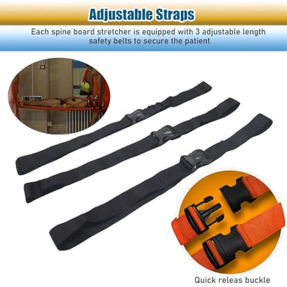 Foldable Lifesaving Stretcher with Head Imlizer & Neck Brace - Emerncy Spine Board for tic s, Quick Patient Transport & Safe for EMS and Lifeguards