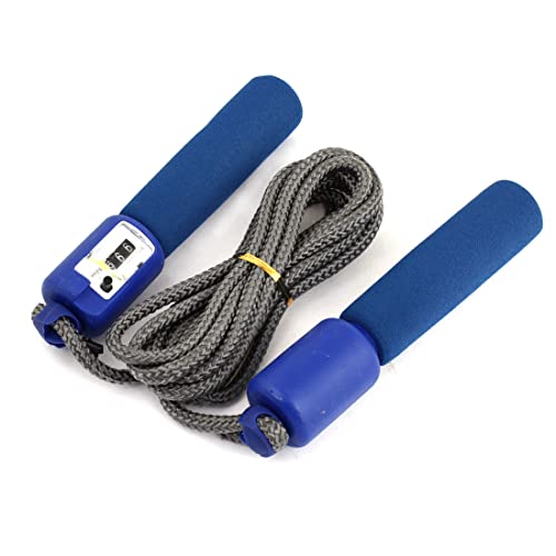 Ruilogod 2.9M Long Blue Plastic Grip Digital Counter Skipping Rope Blue Brown (id: 308 e9f 8ef f60 2ba