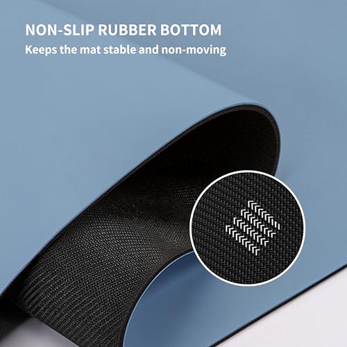 Professional PU Rubber Yoga Mat, Double-Sided Non Slip Sweat Resistant Exercise Mat for Men Women, Comfortable Extra Long & Wide for Yoga, Pilates, Fitness, Home Gym, 72"×26.8"×0.18"(4.5mm)Thick