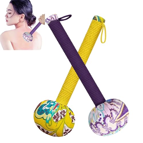 Mugwort Massage Hammer, Massage Tools Back, Shoulder & Body - Handheld Percussion Therapy Tool with US Design Patent, (Noble Yellow/deep Purple) - color: Noble Yellow/Deep Purple