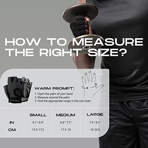 LIFECT Essential Breathable Workout Gloves, Weight Lifting Fingerless Gym Exercise Gloves with Curved Open Back, for Powerlifting, Women and Men