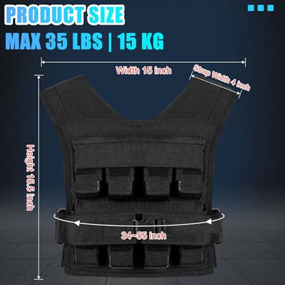 35lbs Adjustable Weighted Vest for Men - Iron Weighted Vest for Strength Training, Running, Exercise, Muscle Building & Weight Loss