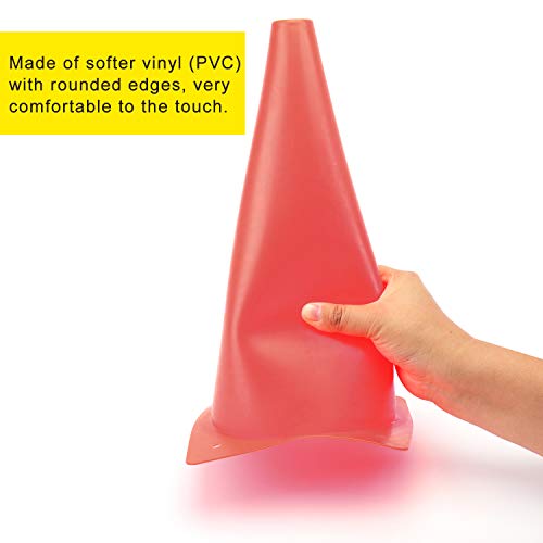 12 Inch Traffic Training Cones, Plastic Safety Parking Cones, 6 Colors - color: Red, Set of 12