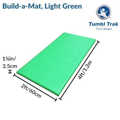Tumbl Trak Build-A-Mat for Gymnastics, Cheer, Dance, and Fitness - color: Light Green, size: 2Ft x 5Ft x 1-3/8In