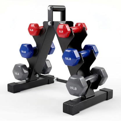 Dumbbell Set for Women and Men,Neoprene Coated Free Hand Weights Set - color: Smooth Surface, size: 5+10+15 lbs