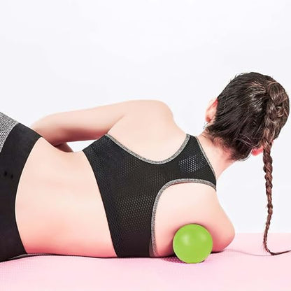 WOVTE Massage Lacrosse Ball for Sore Muscles, Shoulders, Neck, Back, Foot, Body, Deep Tissue, Trigger Point, Muscle Knots, Yoga and Myofascial Release (Green)