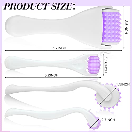 2 Pcs Muscle Roller Gift Fascia Stick Cellulite Face Muscle Body Massage Roller Massage Tool for Relief Neck Arm Back Leg Body Deep Release(Purple,Silicone) - color: Purple, style: Silicone