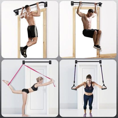 SELEWARE Heavy Duty Welded Pull Up Bar Wall/Joist/Ceiling Mount Chin Up Bar - color: A2: Black 36" Wall Mount Pull Up Bar+Yellow Balls
