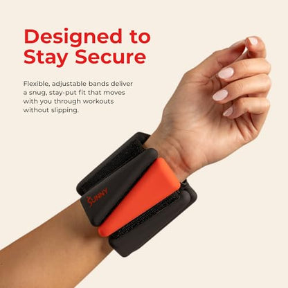 Sunny Health & Fitness Ankle Weights for Women & Men – Adjustable Wrist, Arm & Leg Weights in 1-2 lb Pairs | Ideal for Walking, Pilates, Yoga, Cardio & Strength Training - style: 2 LB