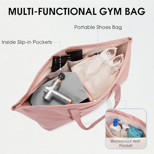 sportsnew Large Yoga Mat Bag with Shoes Compartment and Wet Pocket Ladies Pilates Gym Tote Bag with Yoga Mat Holder Strap for Women Men Workout Carrier Stuff Accessories