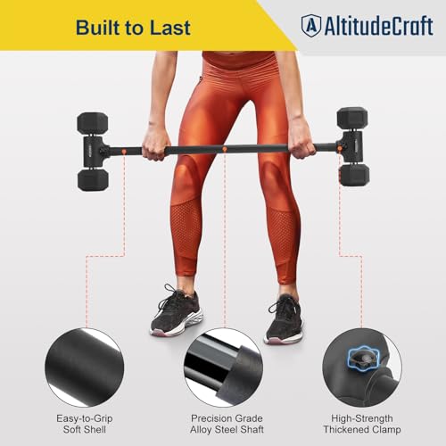 Dumbbell to Barbell Converter, Transform Dumbbells to Barbell Bar, Dumbbell Barbell Converter for Home Gym, Adjustable to 200 lb Capacity