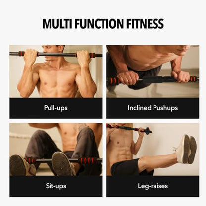 Boldfit Pull Up Bars For Home Workout -Chin Up Bar Gym Accessories for Men Door Way Adjustable Hanging Rod Without Screw, Anti-skid Grip, Strength Training Exercise Bar- Pullup Bar
