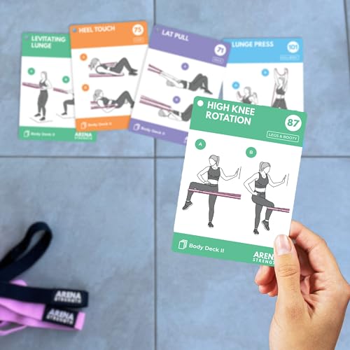 Workout Cards - Instructional Fitness Deck for Booty Band Workouts, Beginner Fitness Guide for Resistance Band Training Exercises at Home. Includes Workout Routines.