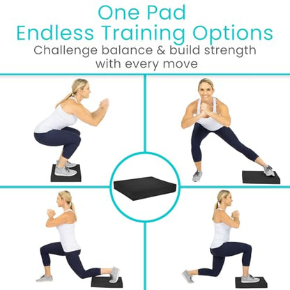 Vive Balance Pad - Foam Large Yoga Mat Trainer for Physical Therapy, Stability Workout, Knee and Ankle Exercise, Strength Training, Rehab - Chair Cushion for Adults, Kids, and Travel