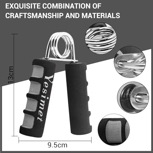 2 Pack Hand Grip Strengthener Set, Forearm Exerciser, Finger Gripper, Grip Strength Trainer, Hand Grip- Soft Foam Hand Exercise for Quickly Increasing Wrist Forearm and Finger Strength