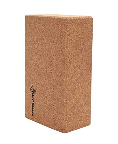 Shakti Warrior Align Cork Yoga Block - Artist Designed, Premium eco friendly cork block, Non Slip, Non Toxic, Great for Regular & Hot Yoga, Pilates and Workouts (9 inch x 6 inch x 3 inch)