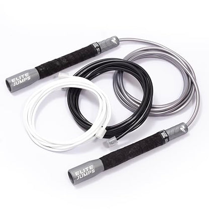 Freestyle PVC Jump Rope Bundle - Premium Quality Adult Jump Ropes for Fitness - Lightweight Cardio Skipping Jump Rope for Exercise and Training - Unbreakable Grip Tape Handles - color: Silver