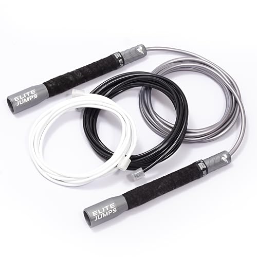Freestyle PVC Jump Rope Bundle - Premium Quality Adult Jump Ropes for Fitness - Lightweight Cardio Skipping Jump Rope for Exercise and Training - Unbreakable Grip Tape Handles - color: Silver