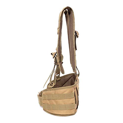 MiOYOOW MOLLE Outdoor Belt, H-Harness Belt Suspenders with Detachable Suspender Straps for Outdoor Hunting Training