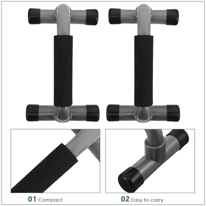 LALAFINA H-shaped Push up Bars Set for Strength Training, Non-slip Parallettes Handles, Portable Fitness Equipment for Home Chest Muscle Workout and Floor Exercises