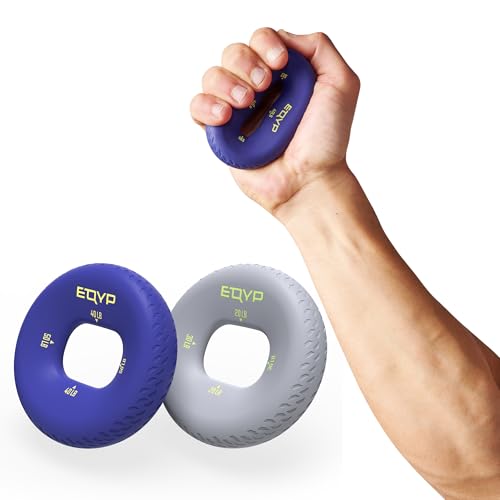 EQYP Hand Grip Strengthener Set Adjustable Resistance – Forearm & Finger Exerciser Kit, Light Medium Heavy, Includes Counter Grip & Donut Squeeze Balls for Strength Training & Home Use - color: Multicolor – Donut Squeeze Grip