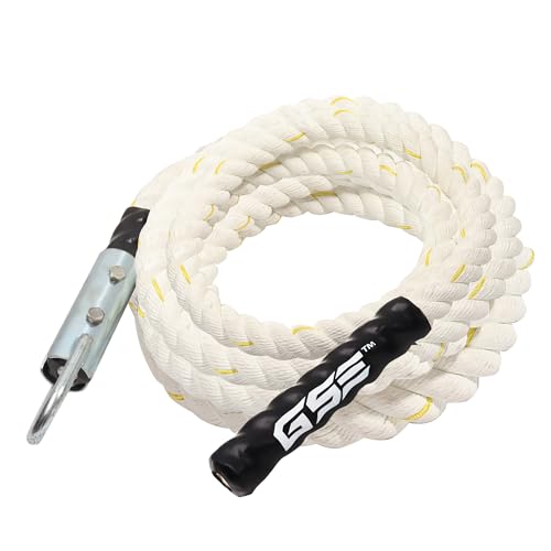 GSE Gym Climbing Rope, 1.5" Diameter Heavy Workout Rope for Indoor/Outdoor - color: Polyester, size: 15ft