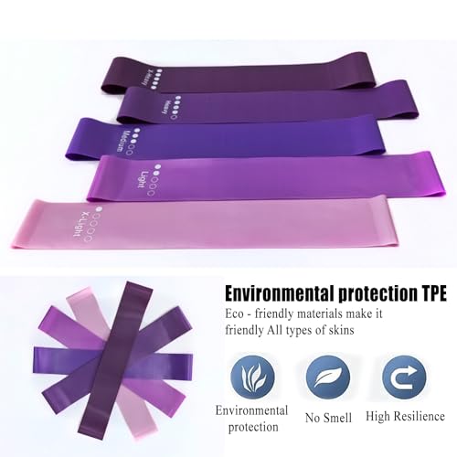 Resistance Bands for Working Out, Pull Up Bands Assistance, Exercise Workout Bands Resistance Set for Men Women 5 Pcs (Purple, 5 Different Levels)
