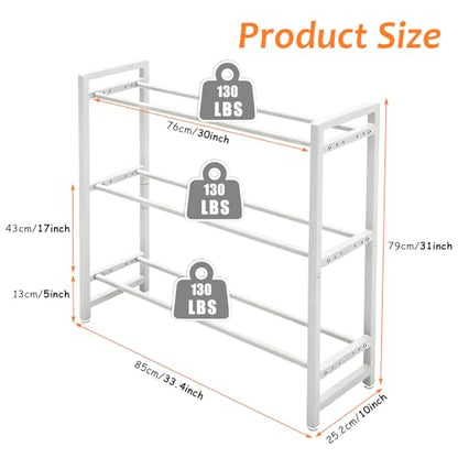 Aduanbang 3-Tier Adjustable Dumbbell Rack, Heavy-Duty Weight Storage Stand, 390 LB Capacity, Space-Saving Home Gym Organizer - color: White