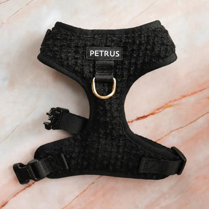 Premium No-Pull Dog Harness Soft Neoprene & Breathable Mesh Vest with Front & Back Clip D-Rings Adjustable Lightweight Walking Harness for Puppies, Small & Medium Dogs (Black Boucle, M) - color: Black Boucle, size: M: Neck=15.4-20.1''/Chest=18.1-24.4''