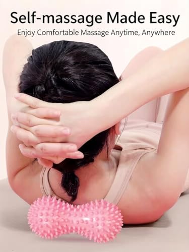 FACELESS Peanut Pack of 2 Spiky Hard Peanut Massage Balls – PVC Double-Lobe Roller for Back, Spine & Muscle Relief – 15cm x 7.5cm, Lightweight for Gym Bag (4, Set of 4)