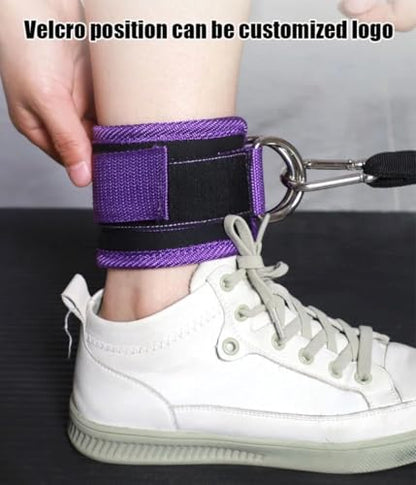 Ankle Straps Ankle Resistance Bands Wrist Cuffs Padded Straps Adjustable Fitness Glute Kickback D-Ring for Cable Machine Gym Foot Leg Training Brace Support 1 Pair - color: purple