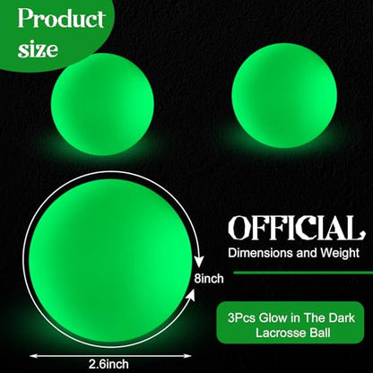 Soulchen Glow in The Dark Lacrosse Ball Official Size Night Practice Training Sport Ball for Indoor Outdoor Sports Gifts