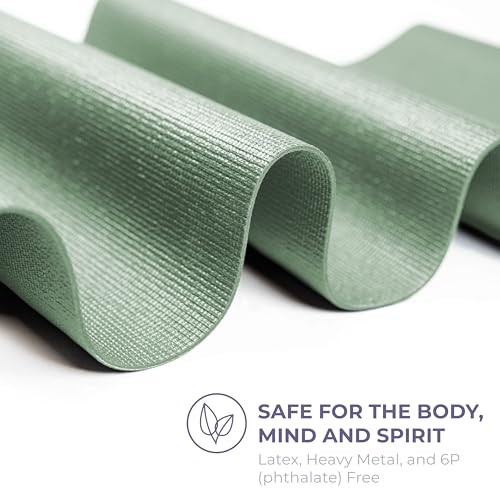 Voyage Yoga Mat, 10 Pack, 72" x 24" Professional Studio and Gym Bulk Yoga Mats, 5mm Thick, Durable, Anti-Tear, Non Slip Fitness and Exercise Mats - color: Sage