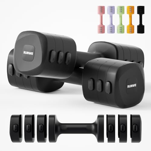 Lightweight Adjustable Dumbbell Kettlebell Set - 4 in 1 Free Weight Set with Kettlebell Grip Converter, Each 2.2 3.3 4.4 5.5lb Quick Change Weight Women Dumbbell Set for Small Spaces Home Gym - color: Dumbbell Black