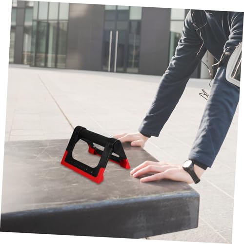 Foldable Bracket Red with Rotating Handles for Men Women Portable Compact Fitness Stand for Home Workout Gravity Distribution Protects Wrists Enhances Upper Body Strength Training