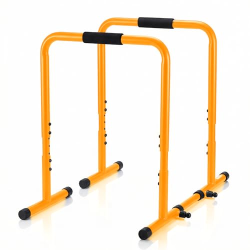NEWBULIG Dip Bar Station, Adjustable Parallel Parallettes Bar with Soft High-Density Foam Handles, Heavy Duty Dip Stands Workout Equipment for Home, Gym, Patio, Office