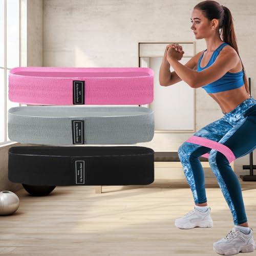 Resistance Bands Sets, Portable Exercise Loops for Legs and Hip, 3 Resistance Level Workout Weight Bands with Non-Slip Design, Workout Flexbands for Home Gym Office Yoga Pilates - color: Purple gray black
