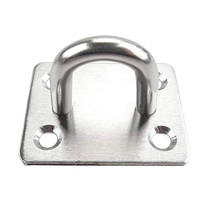 Heavy Duty Pad Eye Plate Staple Ring Hook Loop U-Shaped Sail Shade Hardware - Wall Ceiling Hammock Hooks Hanger for Swing Suspension - Stainless Steel