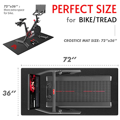 Bike Trainer Mat Compatible with Peloton Bike, for Treadmill & Row, THK 6mm, Under Mat Protect Hardwood Floor Carpet, Trainer Accessory for Indoor Stationary Exercise Bicycle - size: 36x72", style: Logo Style