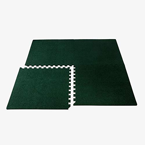 We Sell Mats 3/8 Inch Thick Interlocking Foam Carpet Tiles Durable Carpet Squares Anti Fatigue Support for Home Office or Classroom Use - color: Hunter Green, style: 48 Square Feet (12 Tiles)