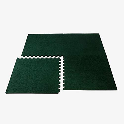We Sell Mats 3/8 Inch Thick Interlocking Foam Carpet Tiles Durable Carpet Squares Anti Fatigue Support for Home Office or Classroom Use - color: Hunter Green, style: 48 Square Feet (12 Tiles)