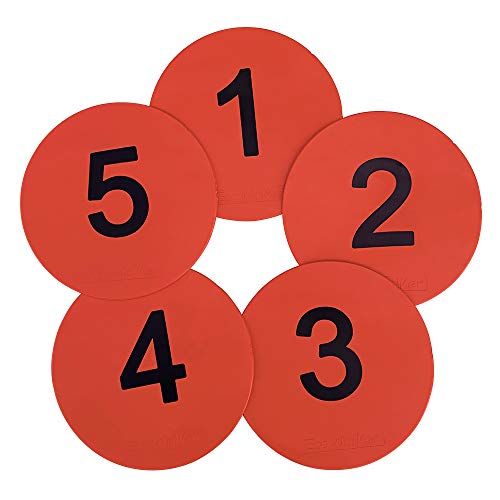 8inch Numbered Floor Spot Markers - style: Red 1-5