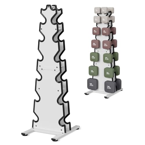 Dumbbell Rack Stand Only, 7-Tier | 5-Tier | 3-Tier Weight Rack for Dumbbell - color: White, size: 7 Tier