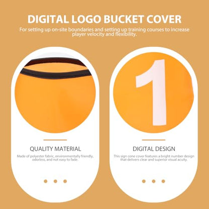 Numbered 1-10 Sports Cone Sleeves, 10 Pcs Agility Cone Bucket Covers for Football Soccer Training Field Marker Target Sleeves for Summer Camp Drills